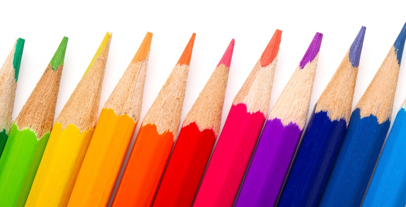 Colored pencils represent signs of fine architectural design
