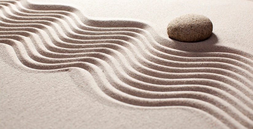 Stress free remodeling signified by Zen sand texture with stone
