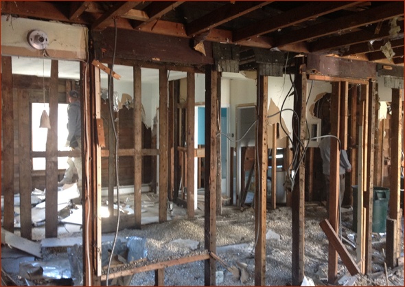 house gutted to studs