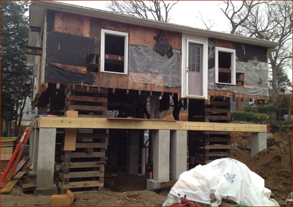floor deck framed, waiting for cottage to be lowered