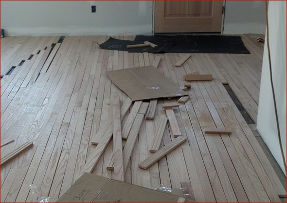 hardwood floors are installed