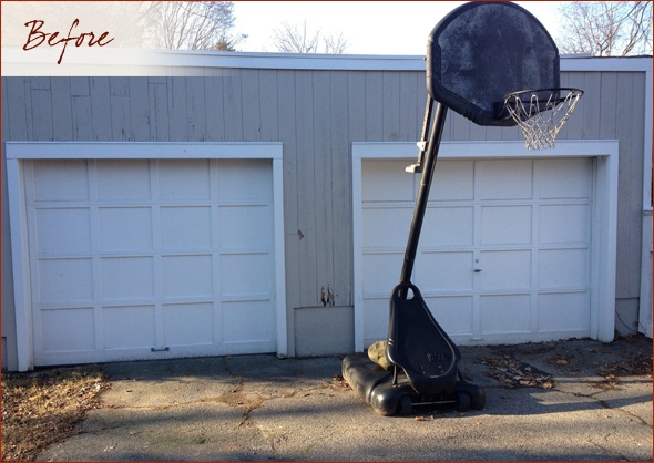 The garage, originally built too close to the property line was redesigned and rebuilt.