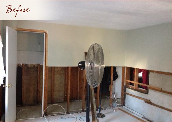 location of future kitchen in the cottage