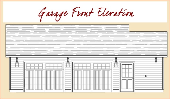 front elevation of the garage