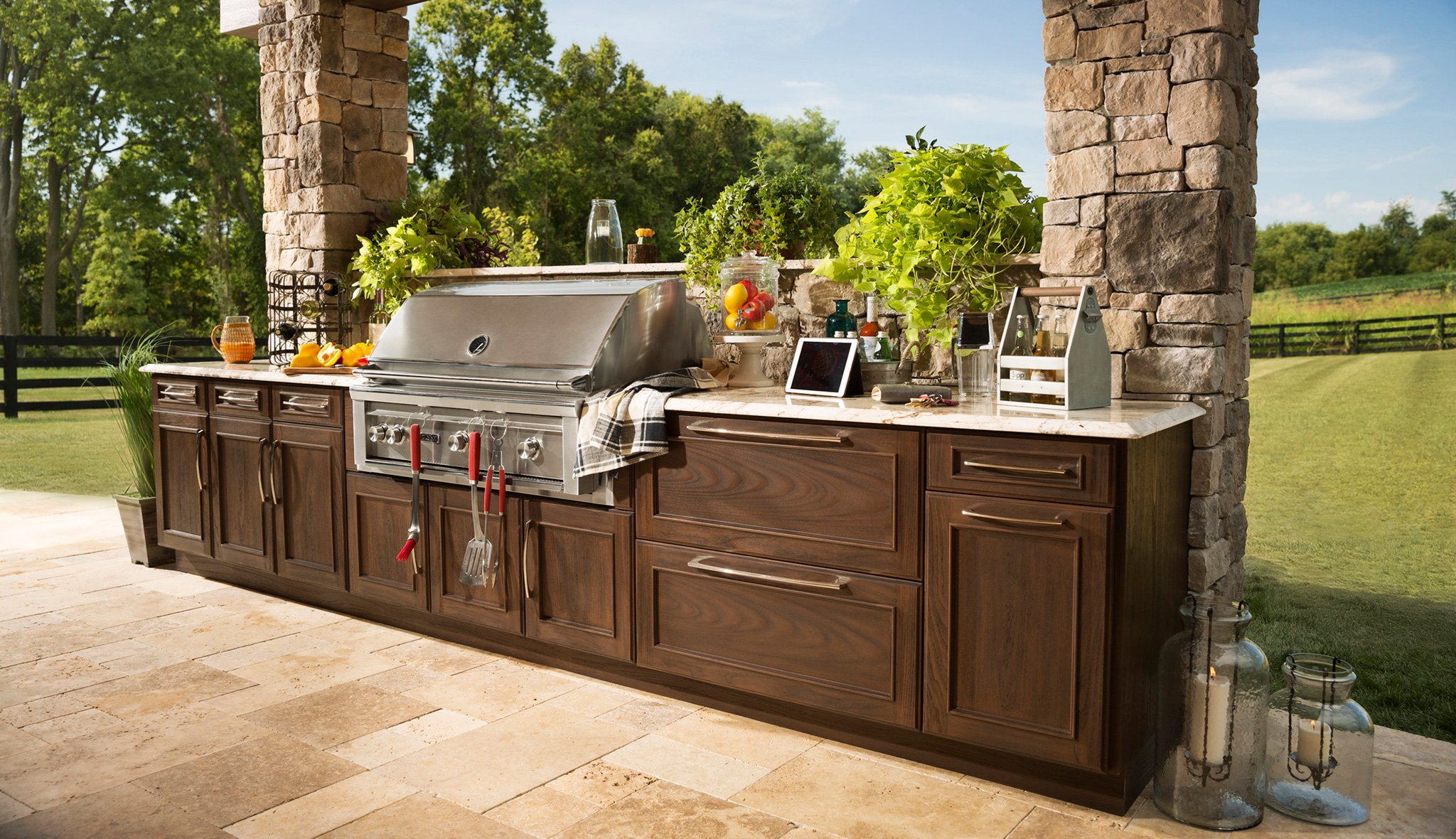 TREX outdoor kitchen cabinets