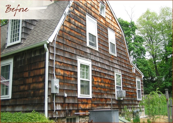 Antique home prior to renovations as seen from the side.