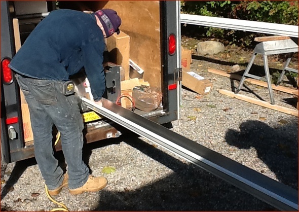 Seamless gutters are formed on site in Connecticut.