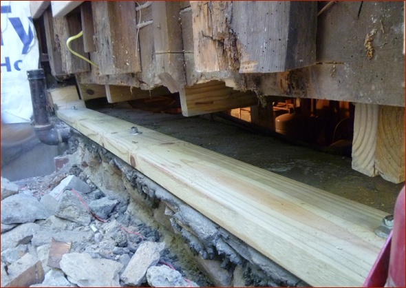 New sill plate follows the Professional Engineering detail.