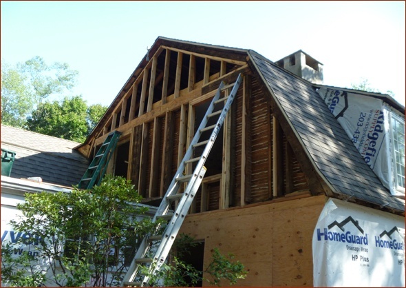 Section of house ready for sheathing and insulation.