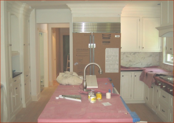 Installed counters are covered to protect them