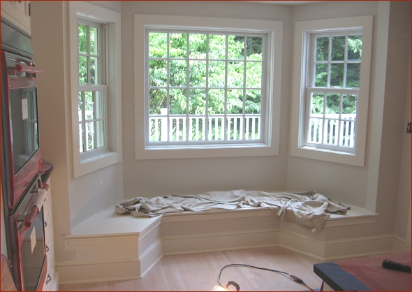 Window seat has been trimmed out