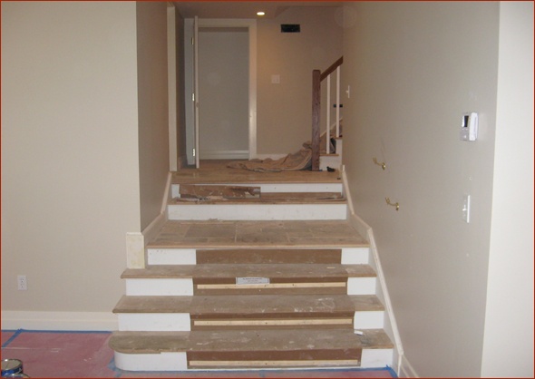 Lower steps completed, and painting underway