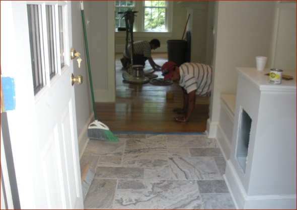 Floor finishers at work