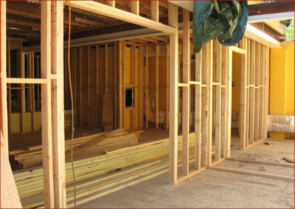 The interior walls are in place.