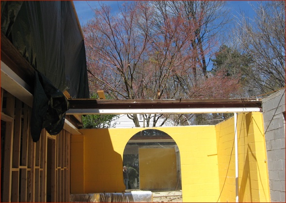 Rotten materials are removed leaving the home open to the sky.