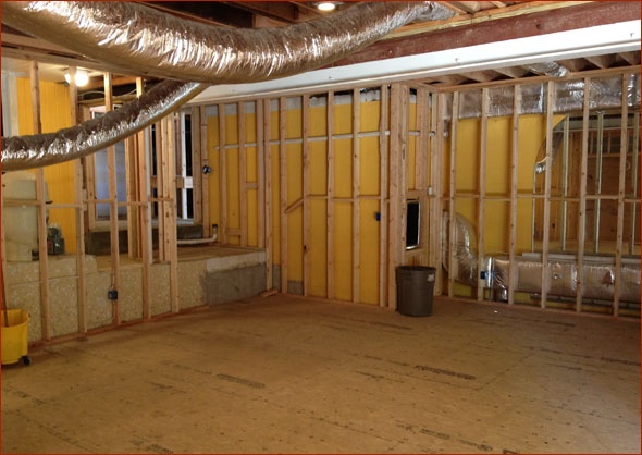 HVAC install. View of mechanical room.