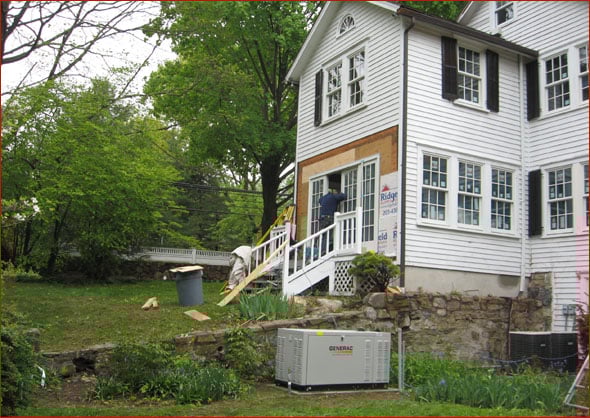 New sunroom doors are installed