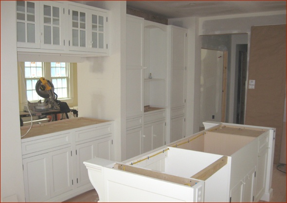 Cabinet install underway 