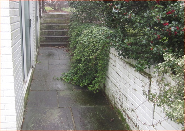 Area outside the existing pool addition awaiting backfilling