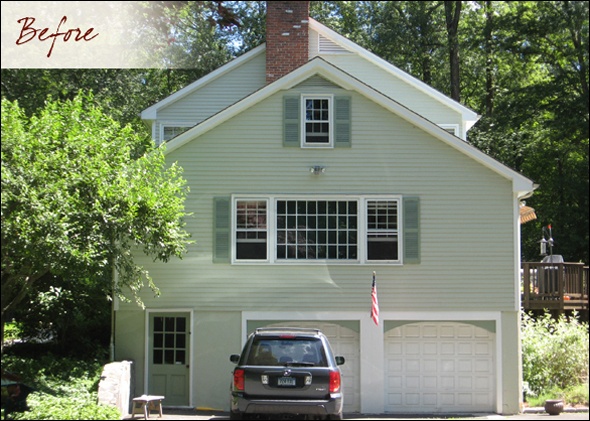 After flooding receded, here is the garage on a sunny day.