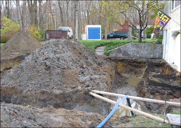 trench for the new garage footings