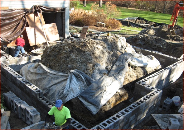 Work continues on the foundation