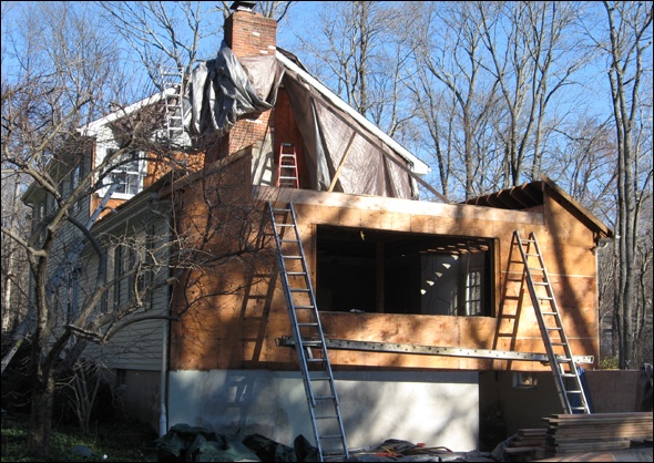 Family room picture window has been removed