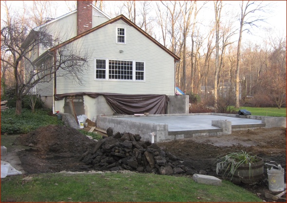 garage slab has been poured