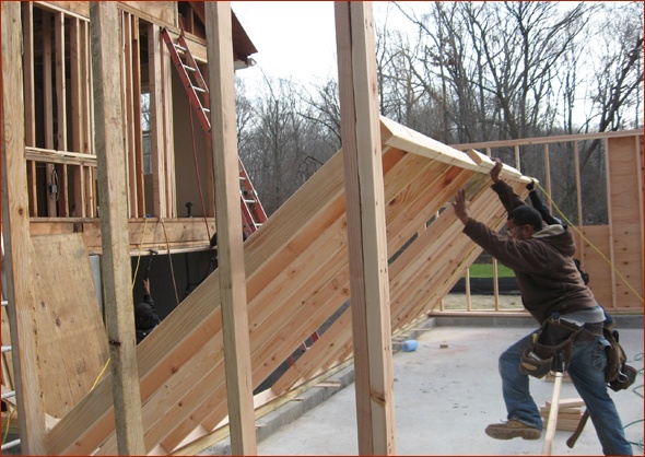 Walls are raised during this home improvement project.