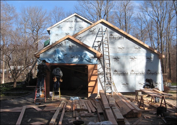 Addition is ready for exterior trim and siding