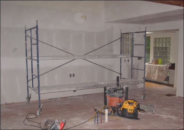 Sheetrock is installed and the shapes come to life
