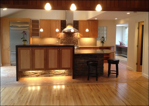 cork floor used in a modern kitchen in Norwalk CT