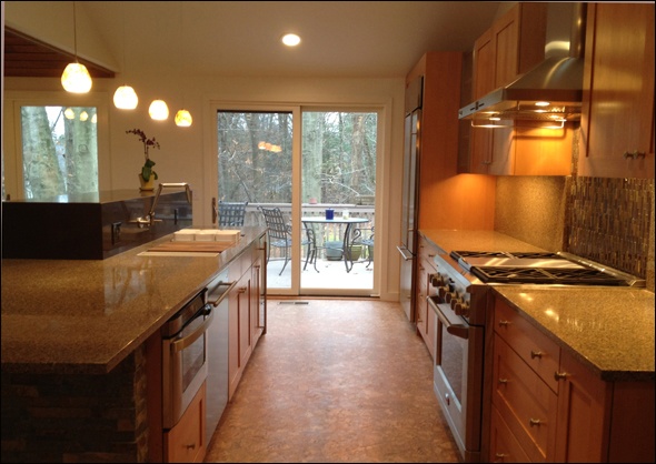 contemporary galley kitchen in Norwalk CT approaches completion
