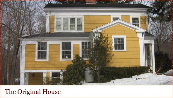 Side View of a vintage Wilton CT home