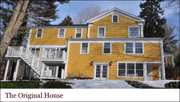 Back View of the historic house in Wilton before the renovations