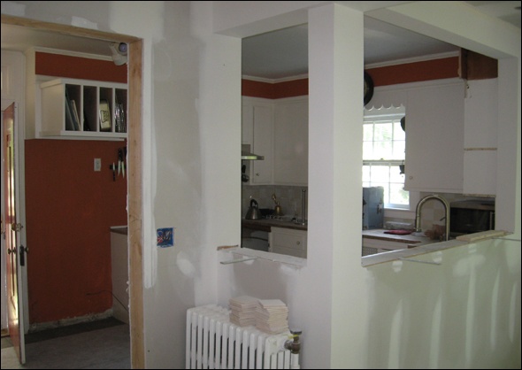 View from the kitchen to the family room