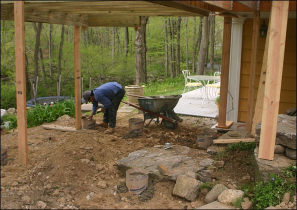 After deck is complete, new piers are dug
