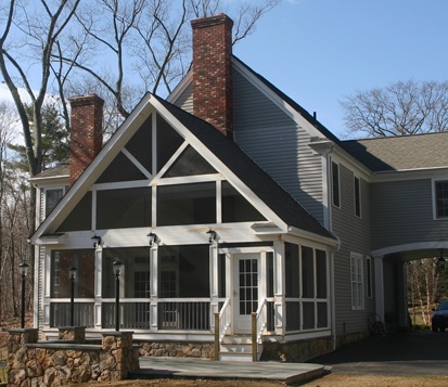  Clark Construction screened porch on colonial Ridgefield CT