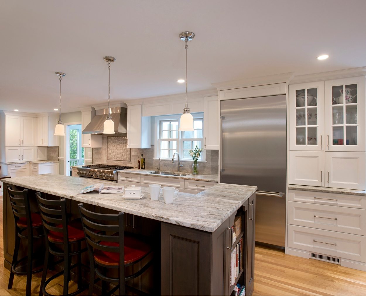 Looking from the island to the sink wall in Clark Construction's Grabill kitchen.