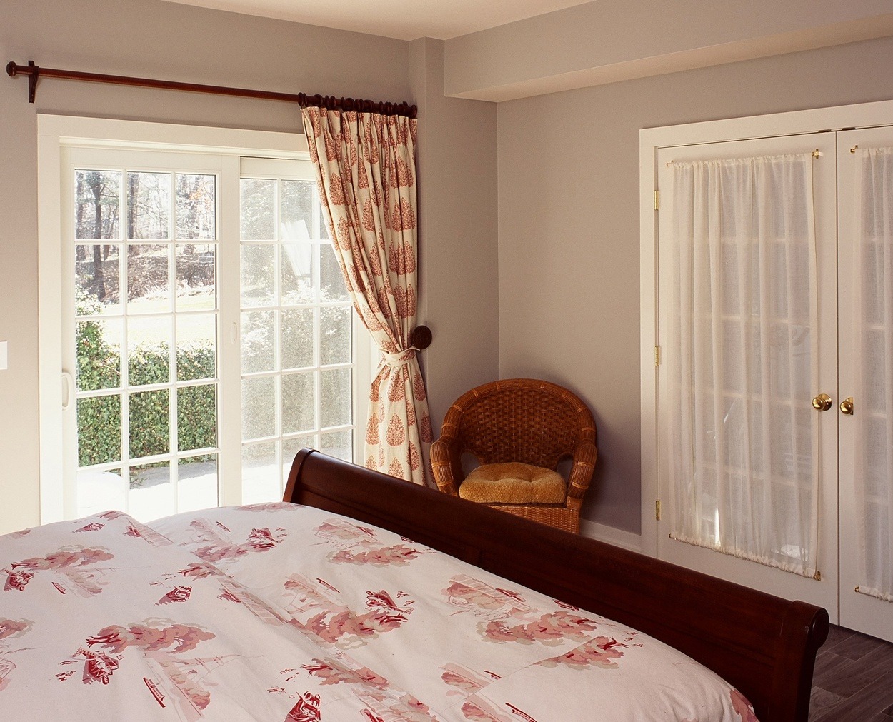 Guest bedroom off multipurpose family room space, as designed by Clark Construction.