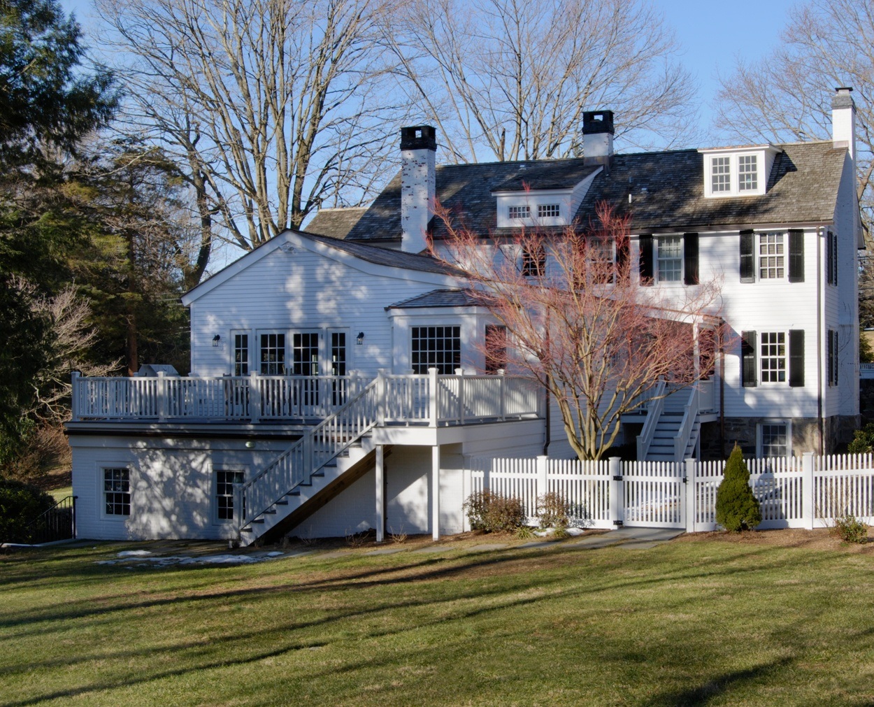 New Canaan 1850s home updated with a kitchen addition and overhaul.